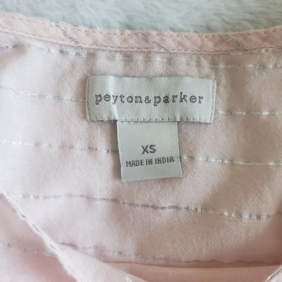 PEYTON & PARKER Blush Pink Extended Sleeve Stripe Womens Dress SZ XS - Picture 13 of 16